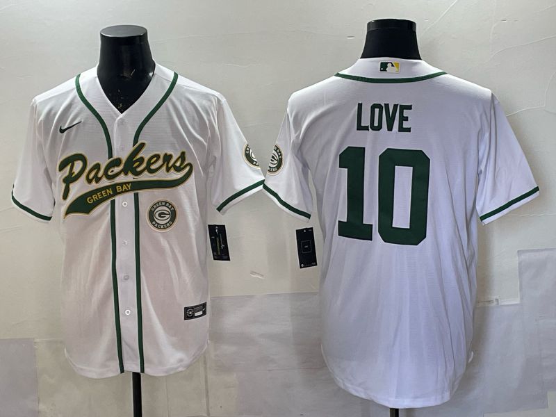 Men 2025 Green Bay Packers #10 Love white Joint Name Nike Limited NFL Jersey style 006->green bay packers->NFL Jersey